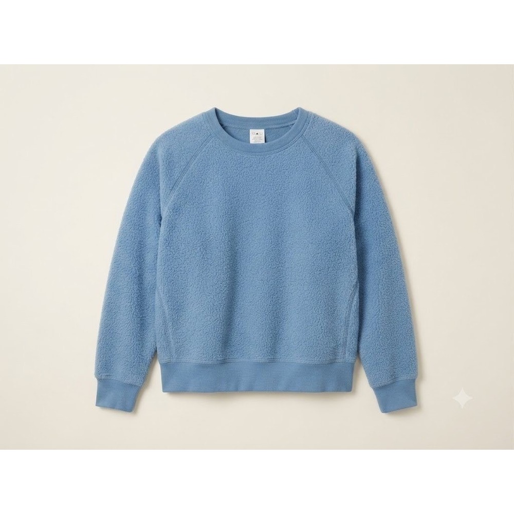 Mollusk Surf Shop Cropped Sherpa Crewneck XS Coastal Cali Cozy Teddy Fleece - Picture 2 of 8